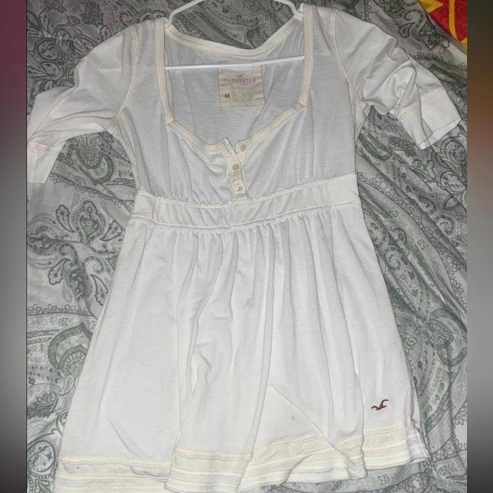 RARE! Hollister babydoll top: White